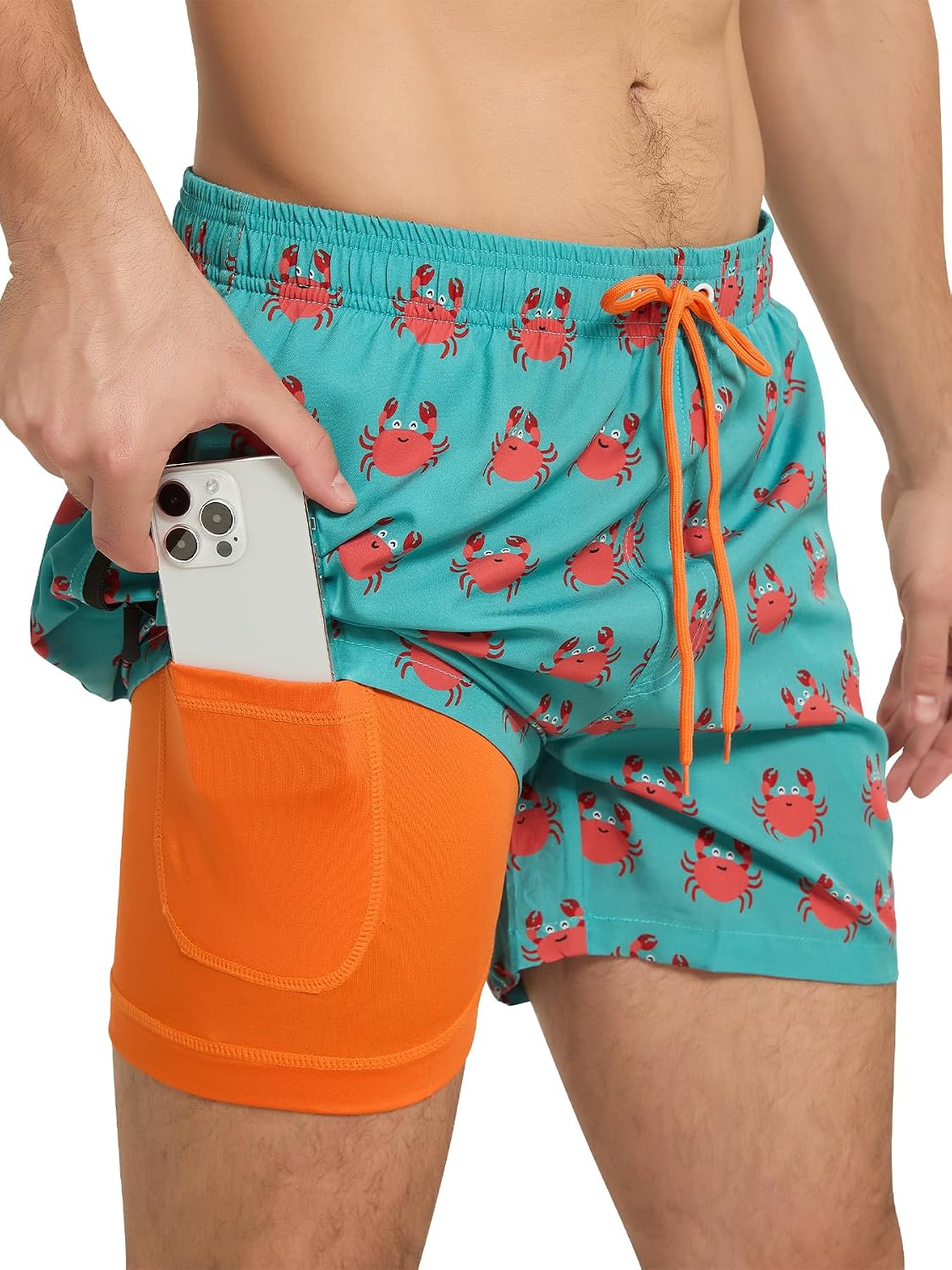 Men's Swim Trunks with Compression Liner,2-in-1 Quick Dry Beach Shorts | Breathable,Water activities,Daily Leisure,Hawaiian Style,Lightweight,Multiple Pockets,Fade-resistant,Anti-wrinkle,Vacation