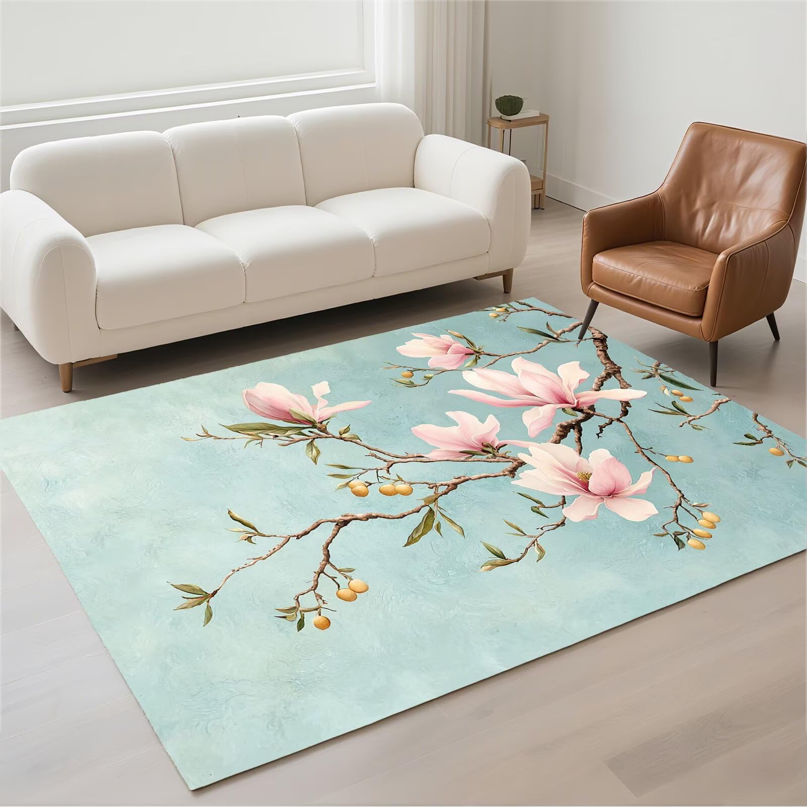 Tapis de cuisine imperméable et résistant grand format Magnolia