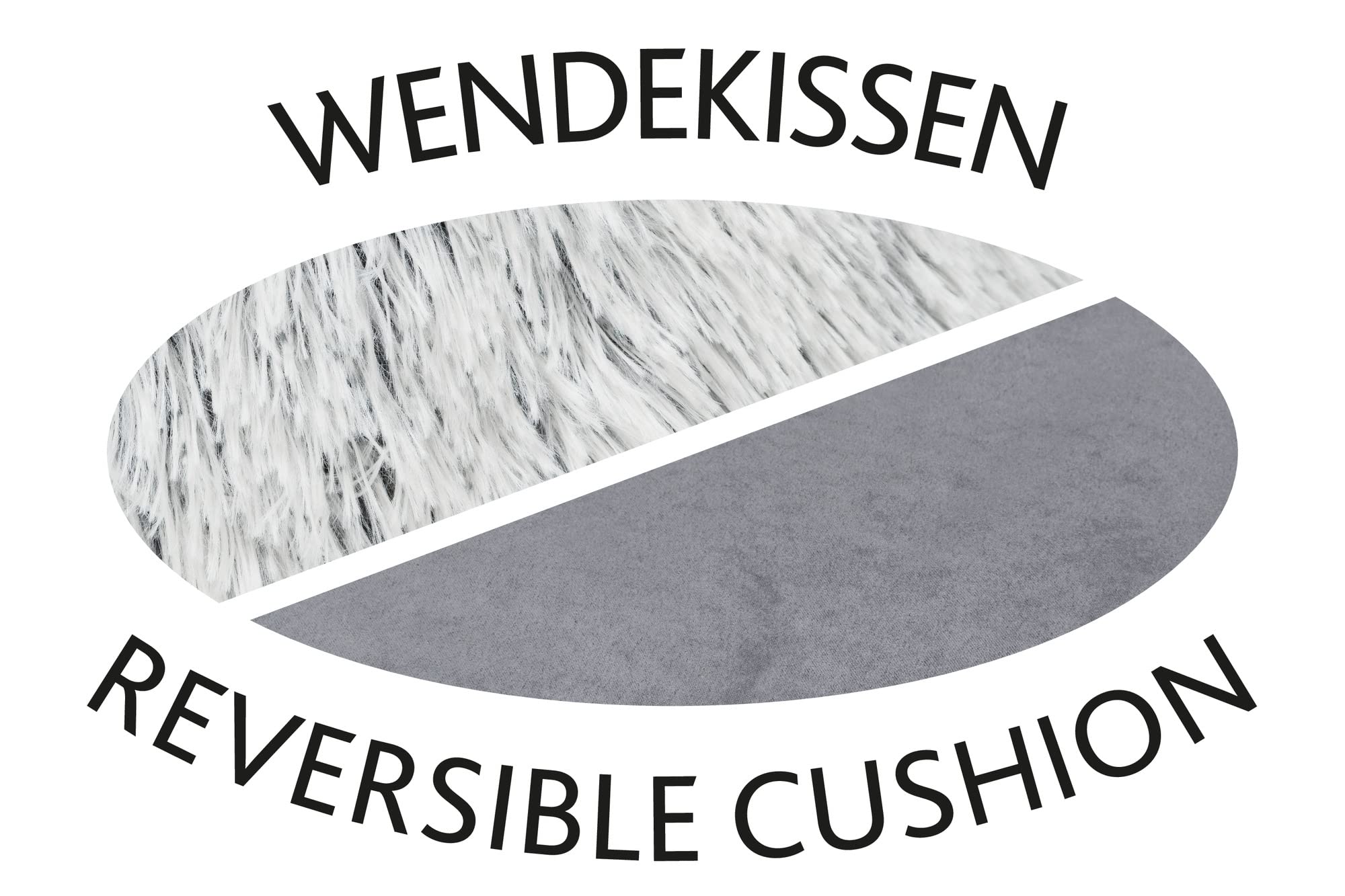 TRIXIE Hunde-Höhle Harvey - Wendekissen - rutschfester Boden - Langhaar-Plüsch - 35 x 26 x 41 cm - grau - 38030
