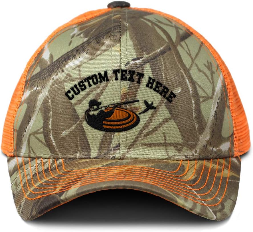 Custom Camo Mesh Trucker Hat Trap Shooting Sport Embroidery Cotton Strap Closure
