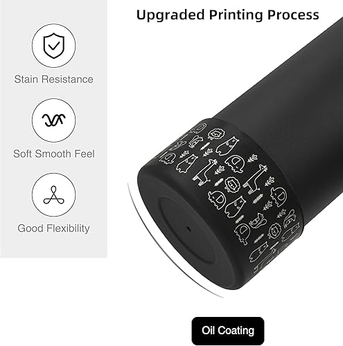 Miniatura 5 de Omoojee Funda protectora de silicona de 32 a 40 onzas, compatible con botella de agua Hydro Flask, Simple Modern, Yeti, negro (animal)