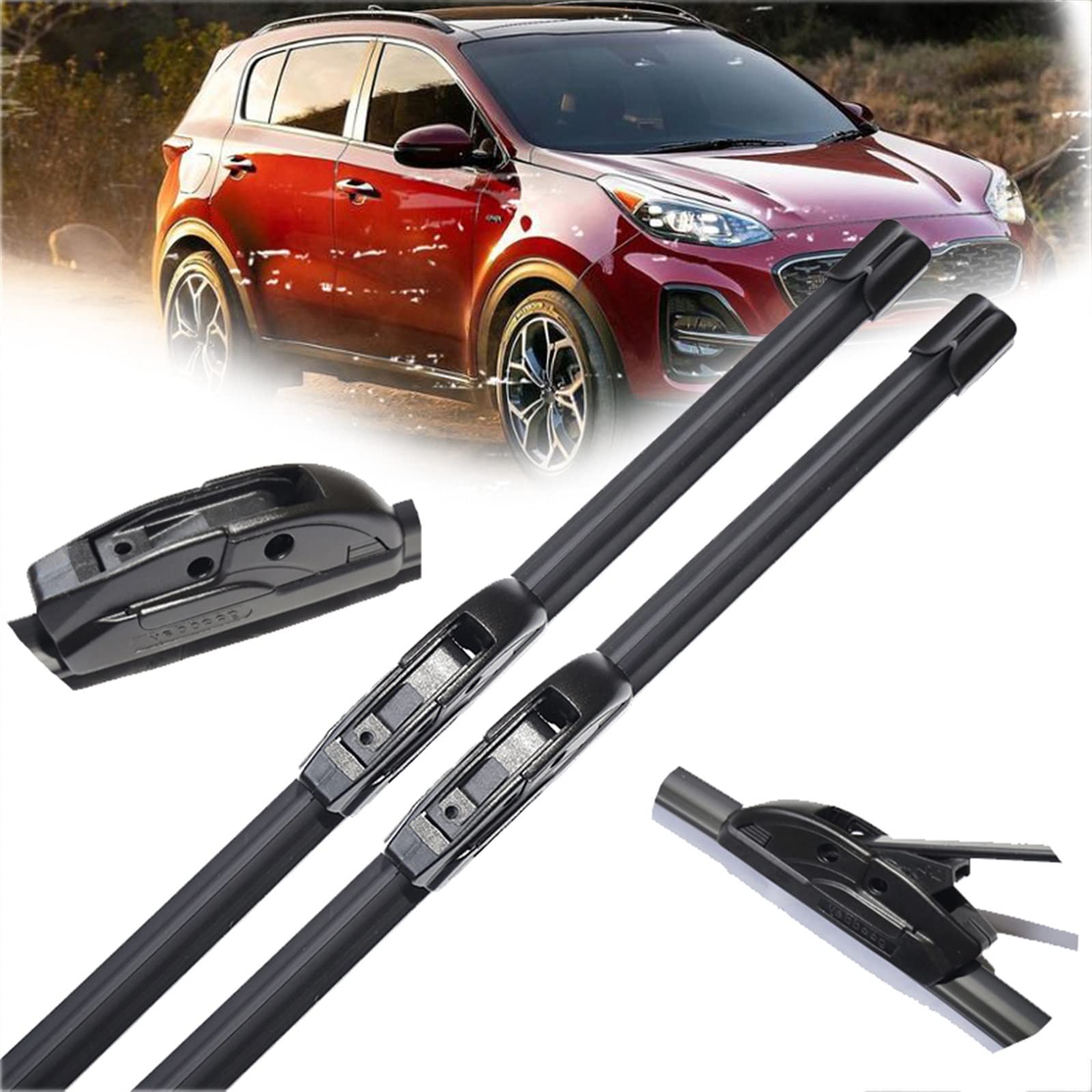 Lames essuie-glace Kia Sportage haute durabilité et balayage silencieux avant