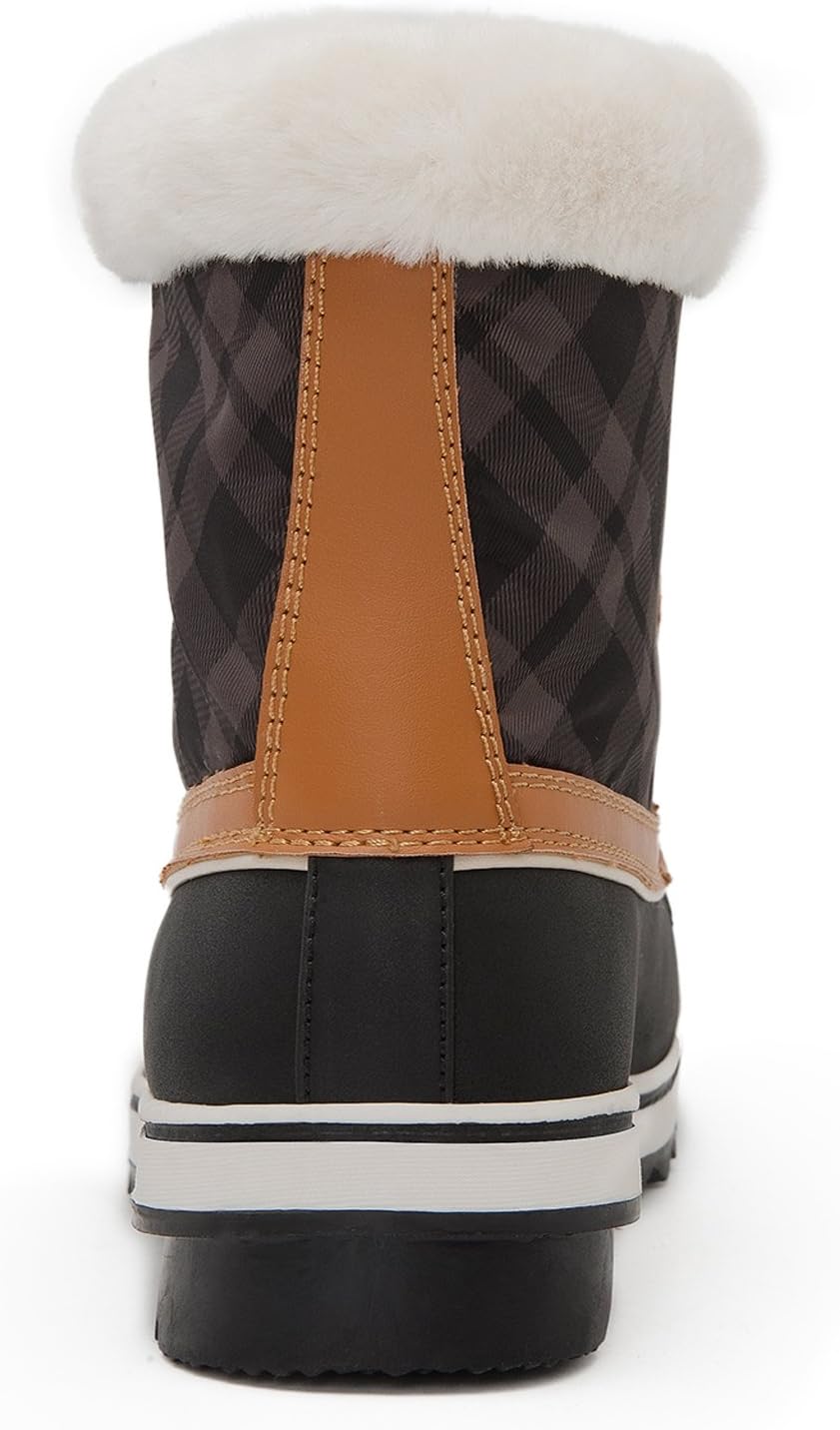 GLOBALWIN Women's 1727 Waterproof Snow Boots (8 (M) US Women's, 1727BLACK/CAMEL)