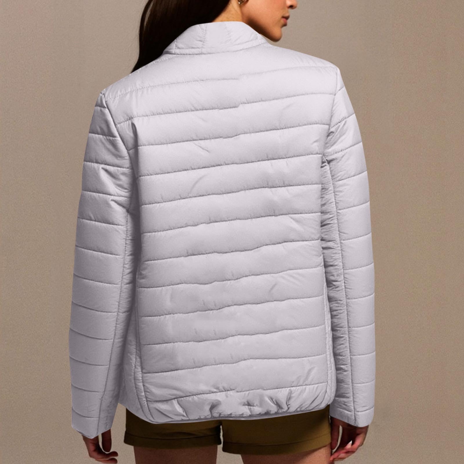 RLEHJN Doudoune Femme Legere Mi Saison Veste Legere Running Femmes Veste Matelassée Légère Vestes En Duvet Courte Plume Cintree Vestes De Transition Rembourrée Blouson Femme Manches Longues Outwear