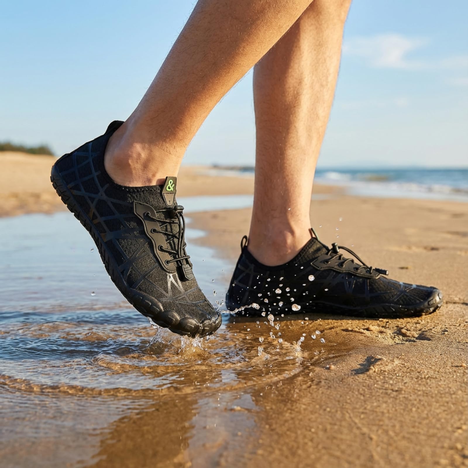 Chaussures aquatiques pour femme et homme - Chaussures pieds nus pour femme - Chaussures de natation pour femme - Chaussettes aquatiques antidérapantes - Séchage rapide - Légères