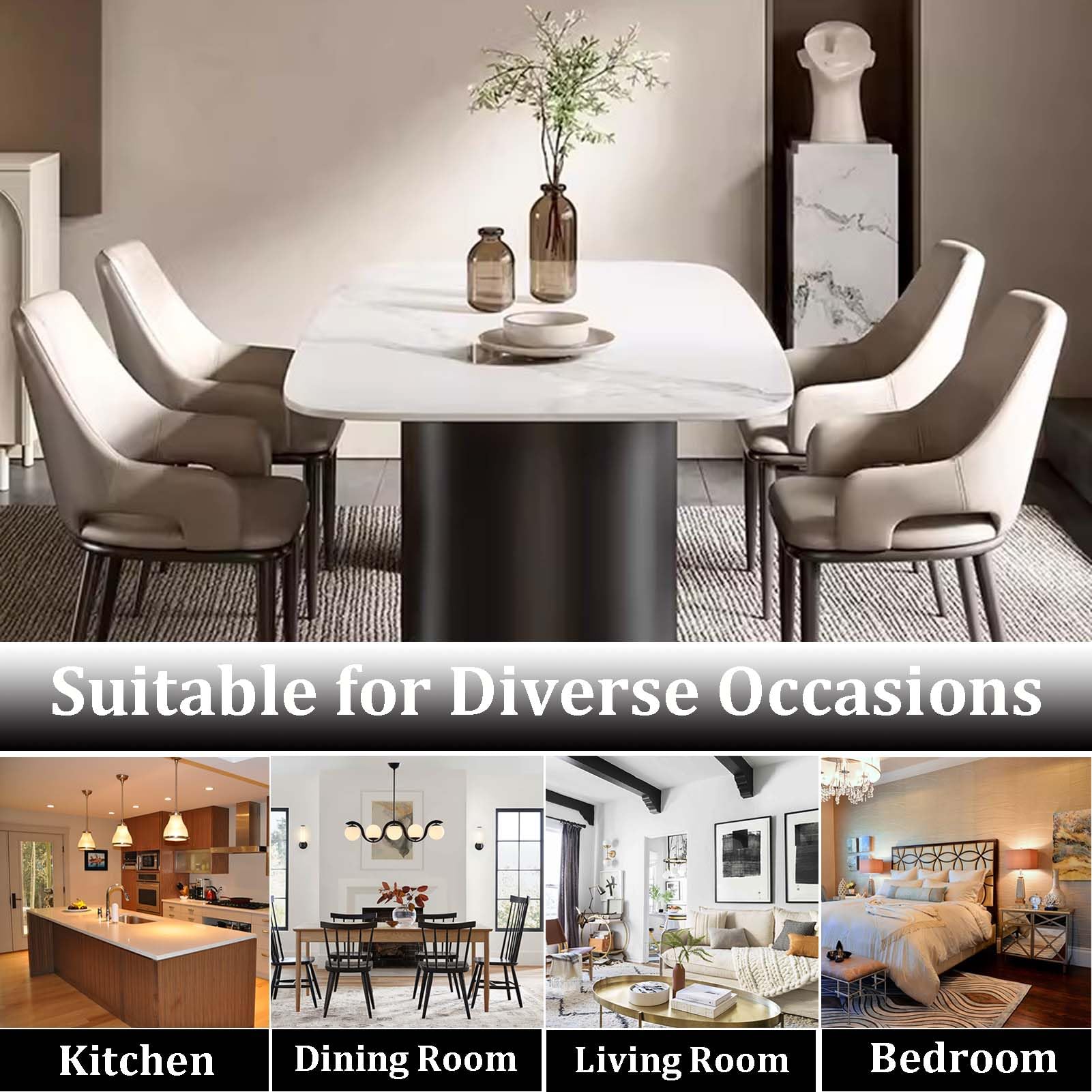 Set di 8 sedie moderne per sala da pranzo, con braccioli, stile metà secolo, gambe in legno, perfette per cucina e soggiorno