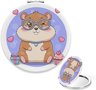 Compact Magnifying Mirror, Cute Cartoon Hamst...