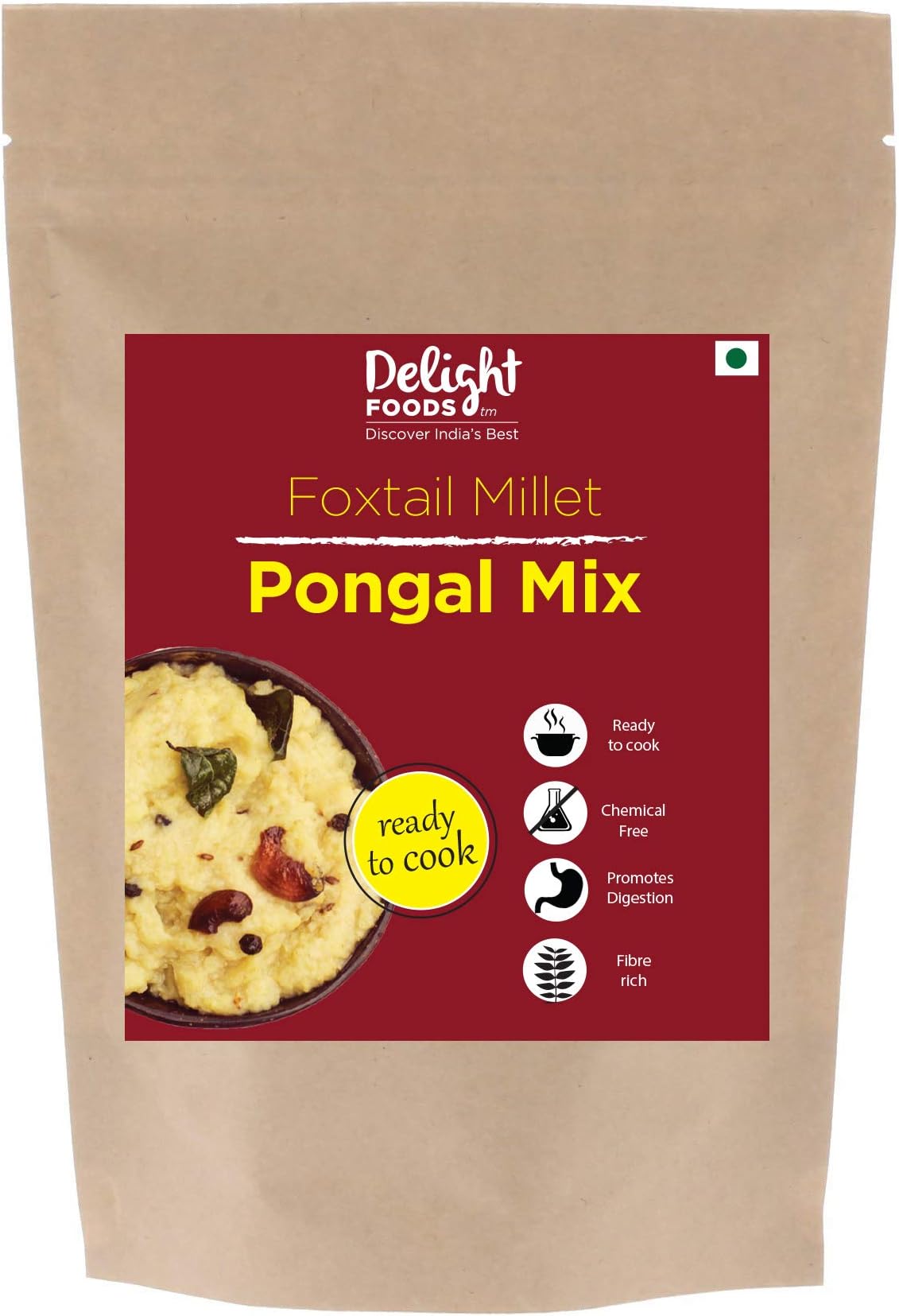Delight Foods Unpolished Foxtail Pongal Mix Millet - 400gm (Set of 2 Packets - Each 200gm) | Ready to Cook