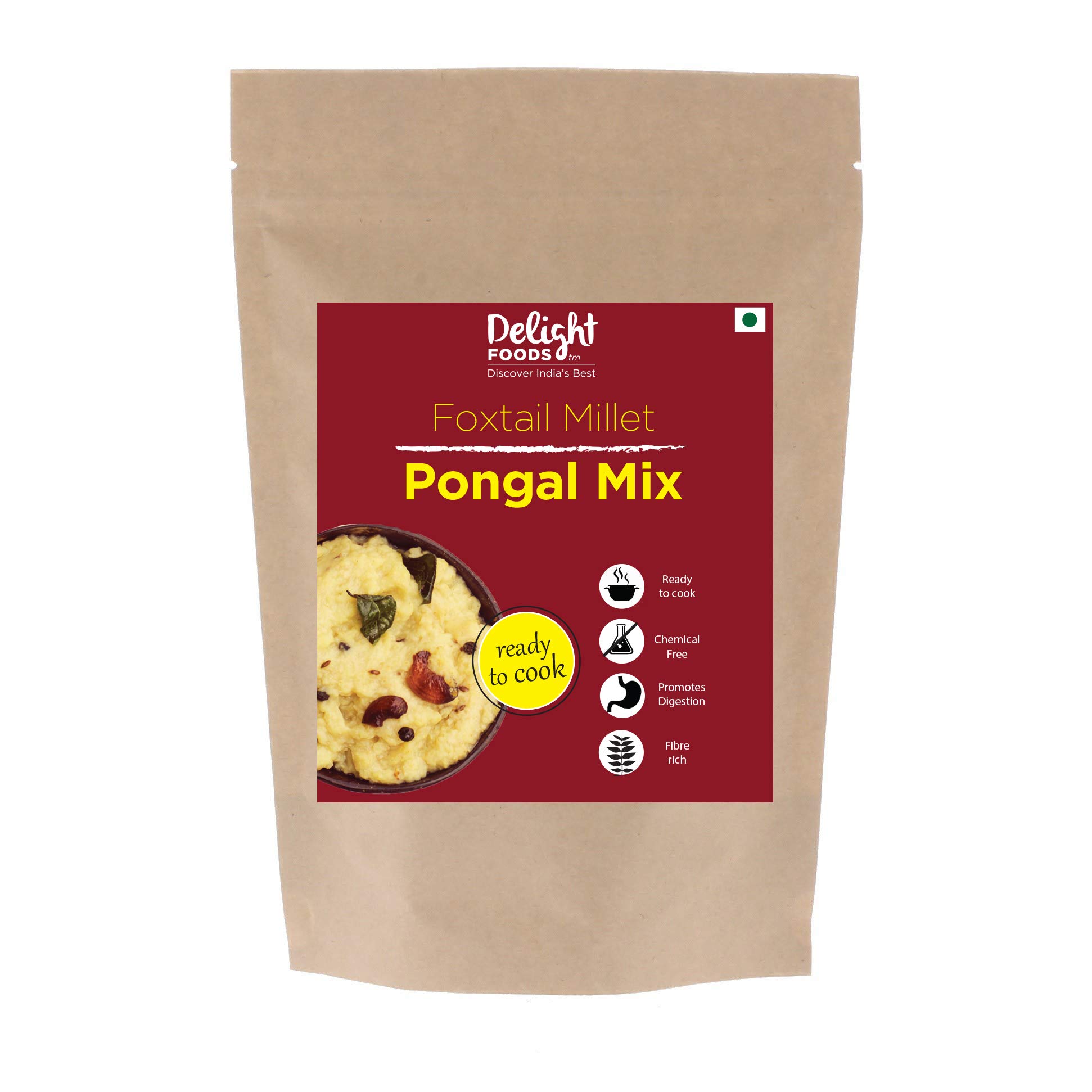 Delight Foods Unpolished Foxtail Pongal Mix Millet - 400gm (Set of 2 Packets - Each 200gm) | Ready to Cook