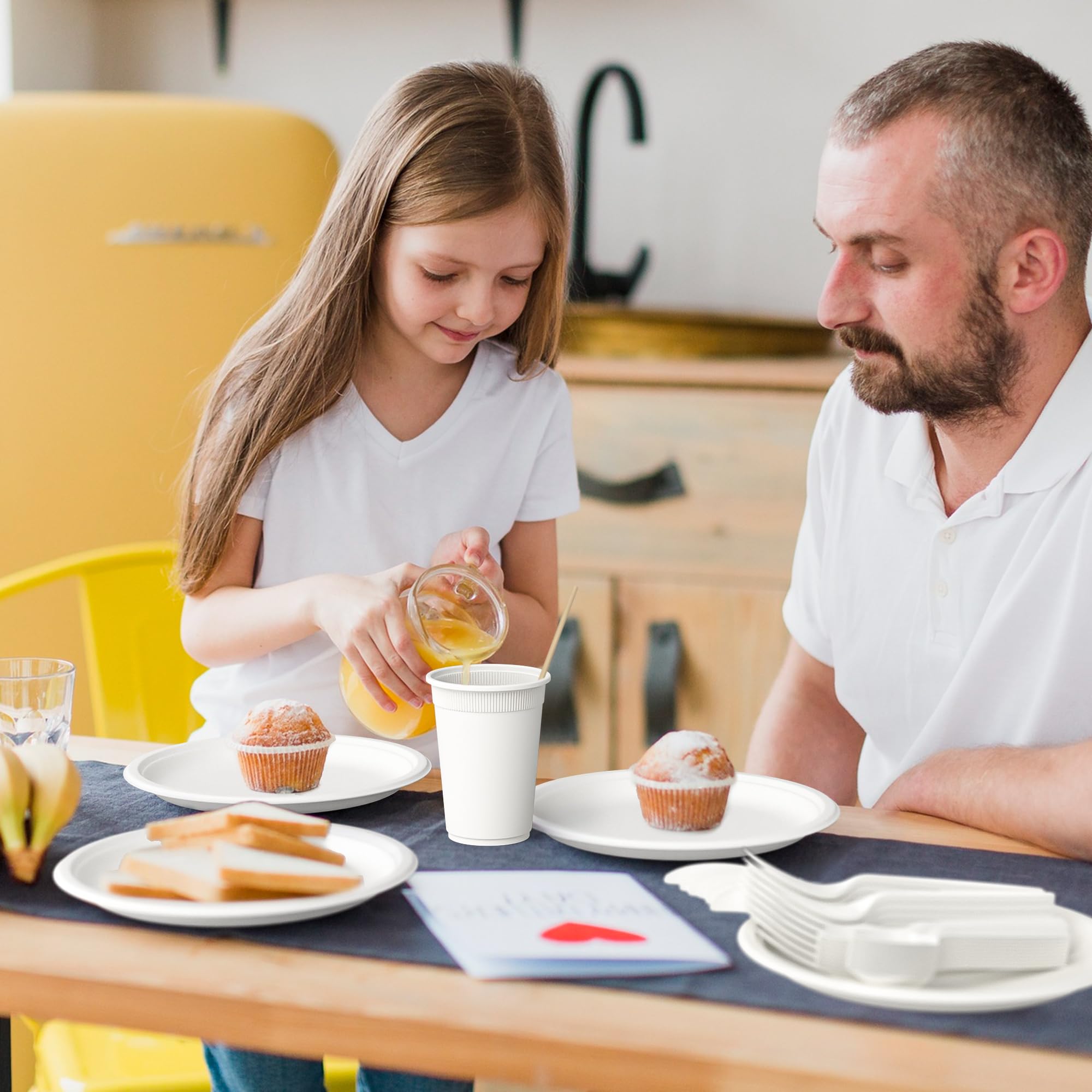 Kompostierbare Pappteller, Weiß, 400 Stück