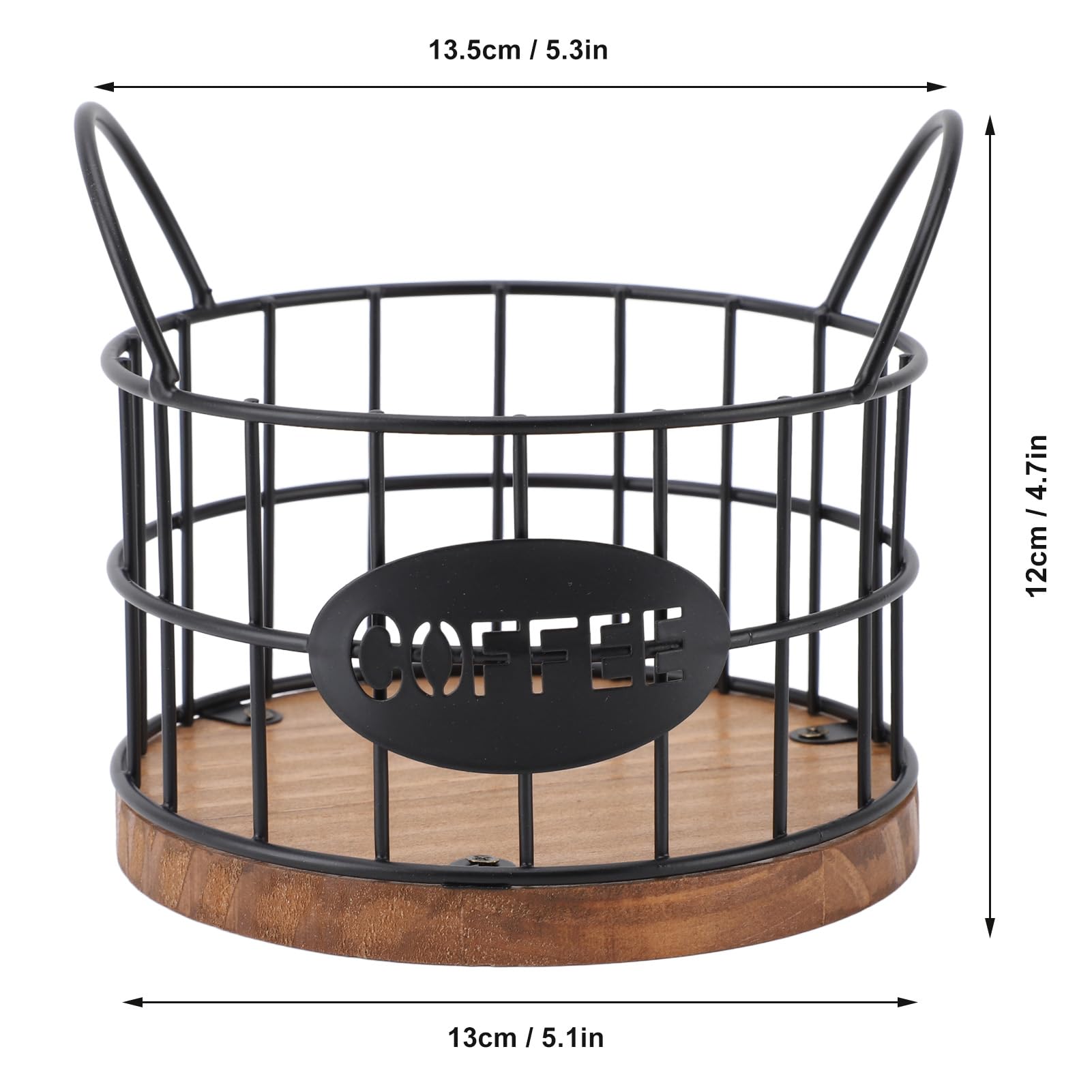 Support de dosettes de café, panier de rangement pour capsules de café, grande capacité, support de capsules de café avec base en bois pour comptoir de cuisine et bureau, gain de place Support de dosettes de café, panier de rangement pour capsules de café, grande capacité, support de capsules de café avec base en bois pour comptoir de cuisine et bureau, gain de place