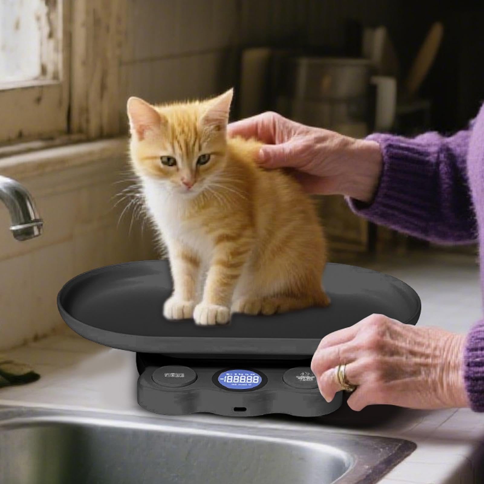 Bilancia digitale per animali domestici, strumento di pesatura per piccoli