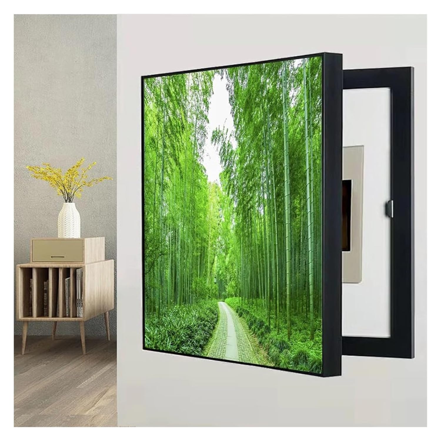 Fuse Box Cover Cabinet Breaker Box Cover Decorative Decoration Hide Paintings Electric Panel Cover Decorative Creative Switch Box Electric(C,60x70cm)