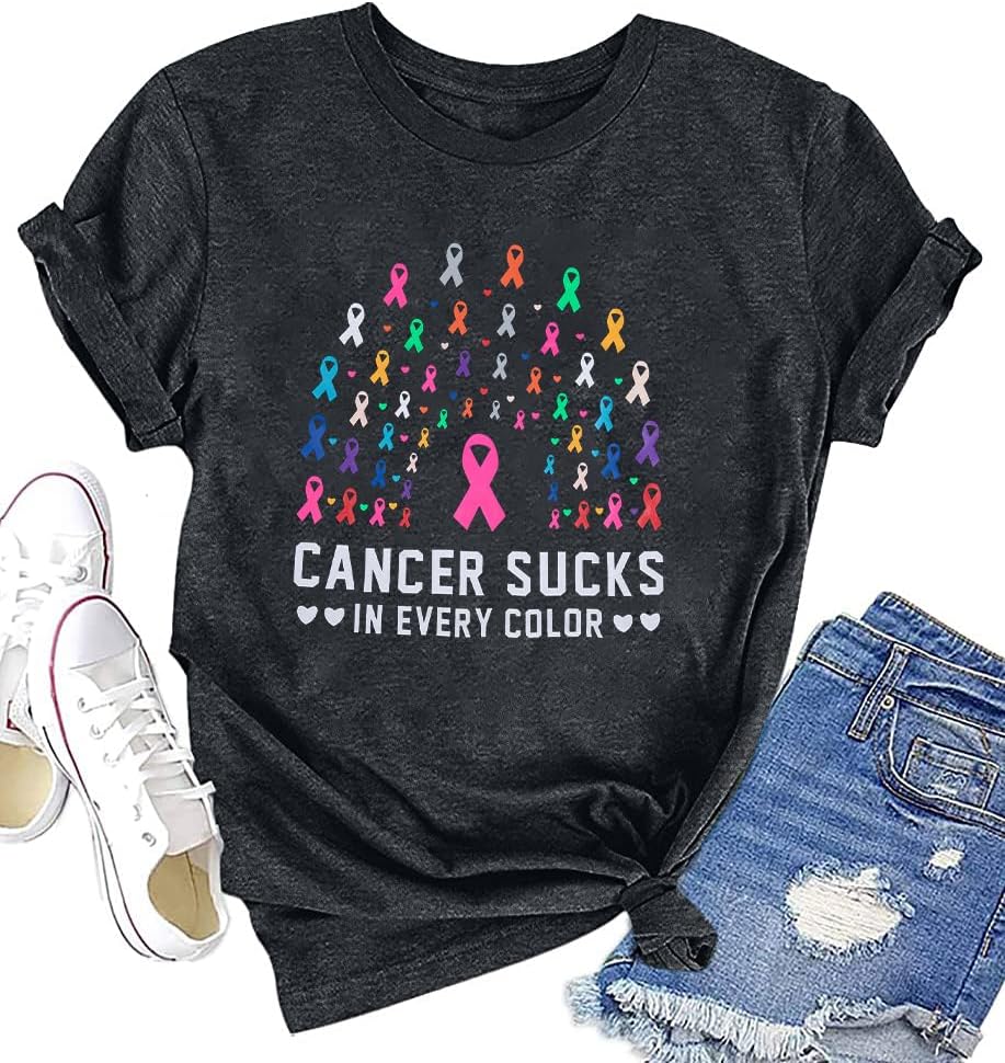 Cancer Sucks Emaille Brosche - Bunte Krebs Awareness Anstecknadel