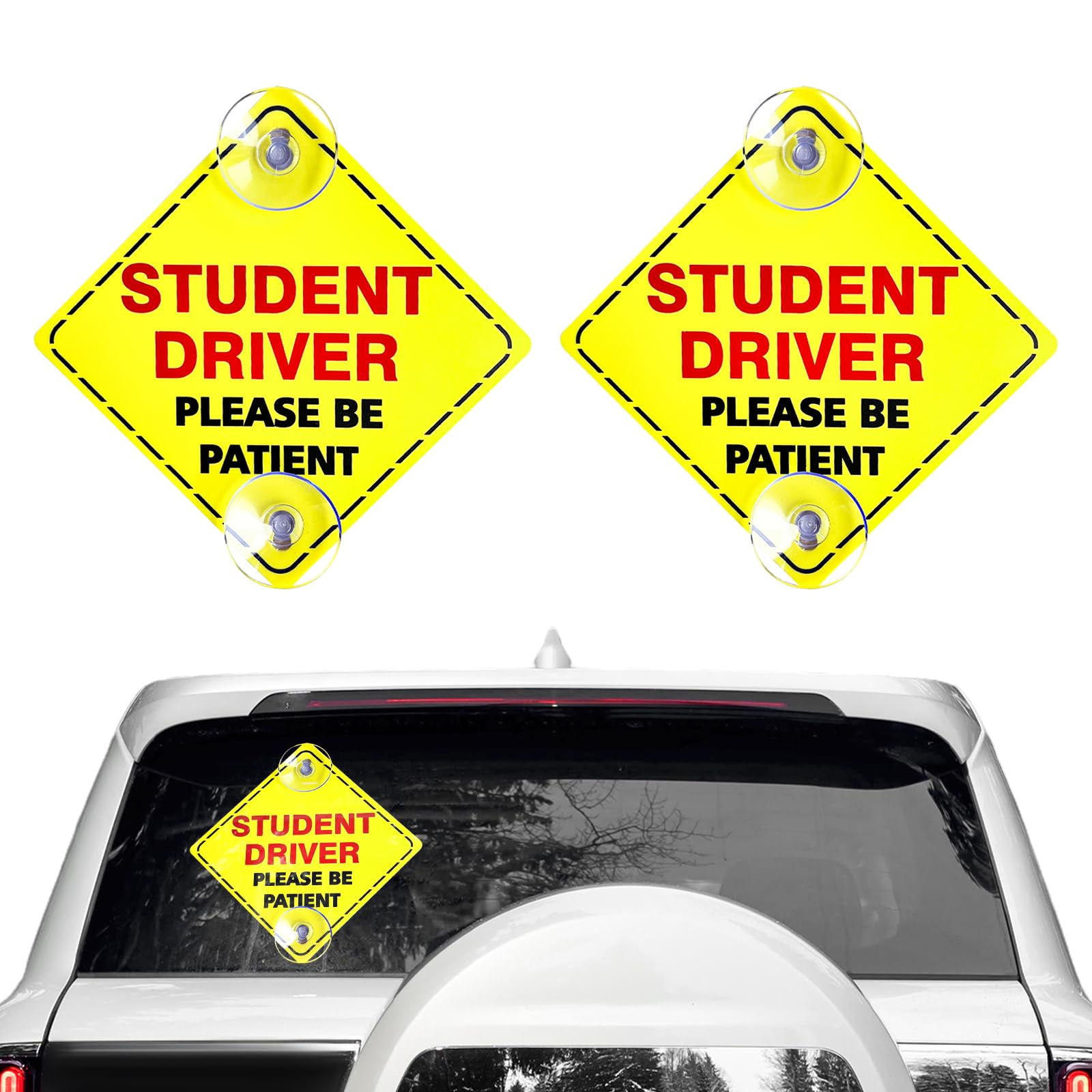 Snapklik.com : ZNDAW 2 PCS Student Driver Sign For Car Window, 5