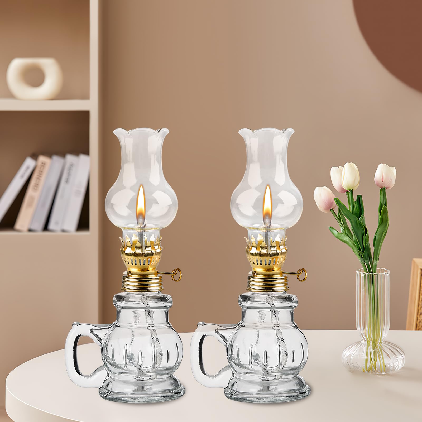 Yardenfun Ricambi Lampada Olio Vintage in Metallo e Vetro Bruciatore Regolabile Con Paralume Trasparente Per Sostituzione Stoppini Lampade Kerosene Accessori Lampada Decorativa Per Ambienti
