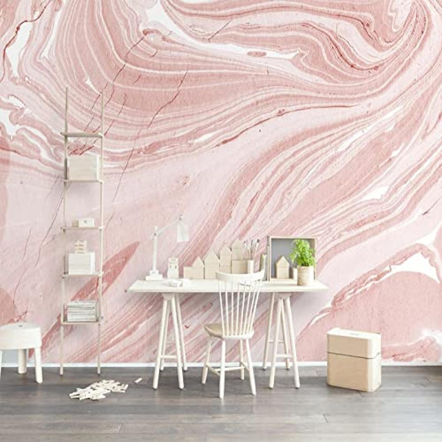 Papier peint texture marbre 3D pour transformer un salon terne rapidement
