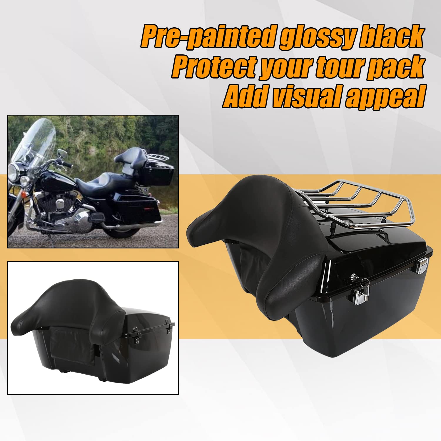 viking premium leather wrapped hard trunk for harley davidson