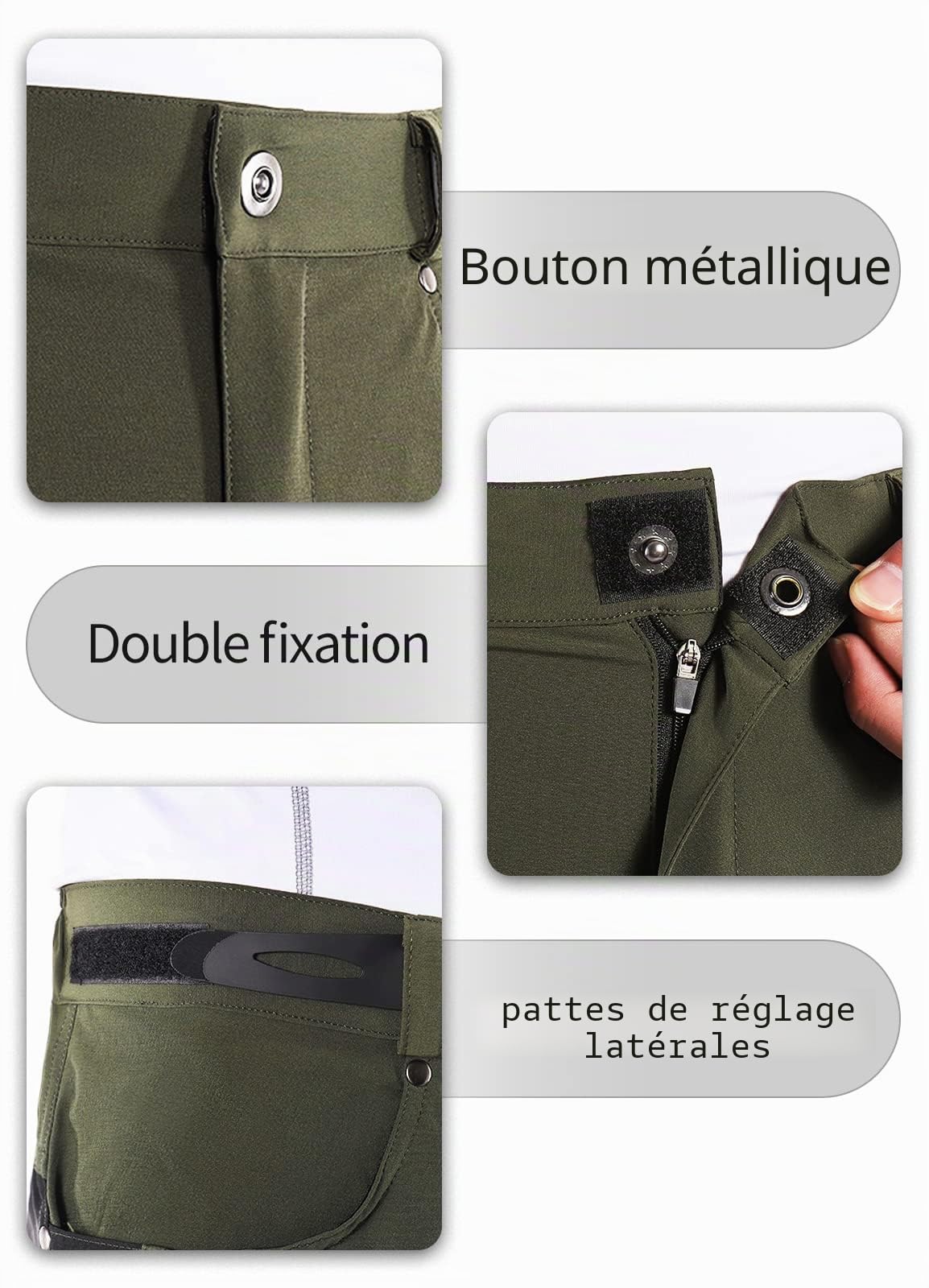 BERGRISAR Short de cyclisme pour homme avec poches zippées 1806BG