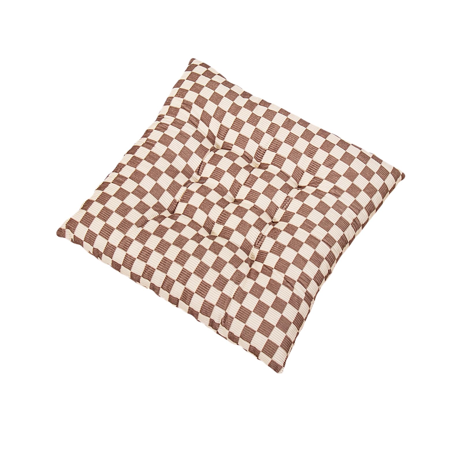 Seat Pads For Dining Chairs, Kitchen Chair Cushions Square Checkered Pattern With Ties Washable Soft Comfort Non Slip For Kitchen, Dining, Office, Living Room, Patio,Car,Garden Coffee 2PCS