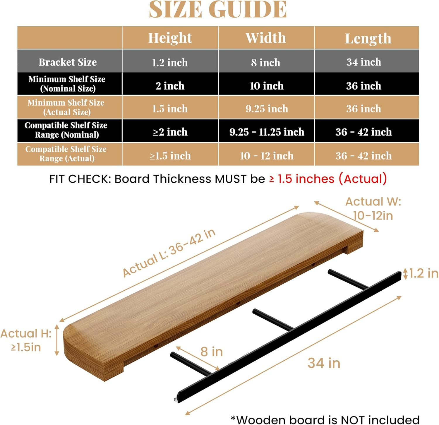 2pcs LED Floating Shelf Bracket with Lights, Hidden Floating Shelf Hardware with Integrated Lighting, Create Warm 2700K Lighted Wall Shelf, Heavy Duty Fireplace Mantel Brackets,150lbs (34x8x1.2)