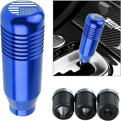 1 perilla de palanca de cambios de agarre cómodo, palanca de cambios de aleación de bandera estadounidense de 3.34 x 1.18 pulgadas, con adaptador de