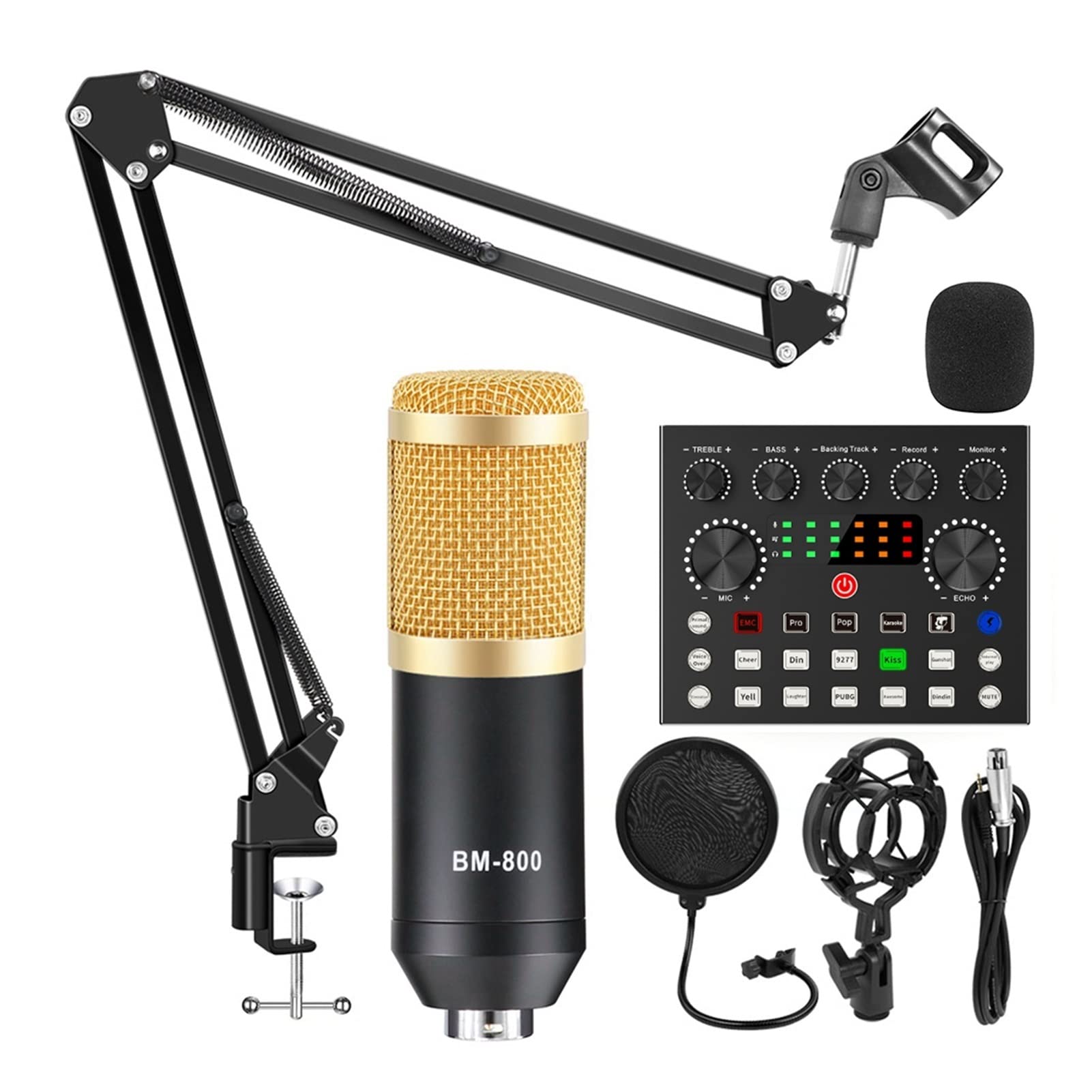 Attrezzatura per DJ per Feste Scheda Audio 10 Effetti sonori Riduzione del Rumore for Mixer Microfono cambiavalutato con interfaccia Audio Registrazione Phantom Power(Option 2)