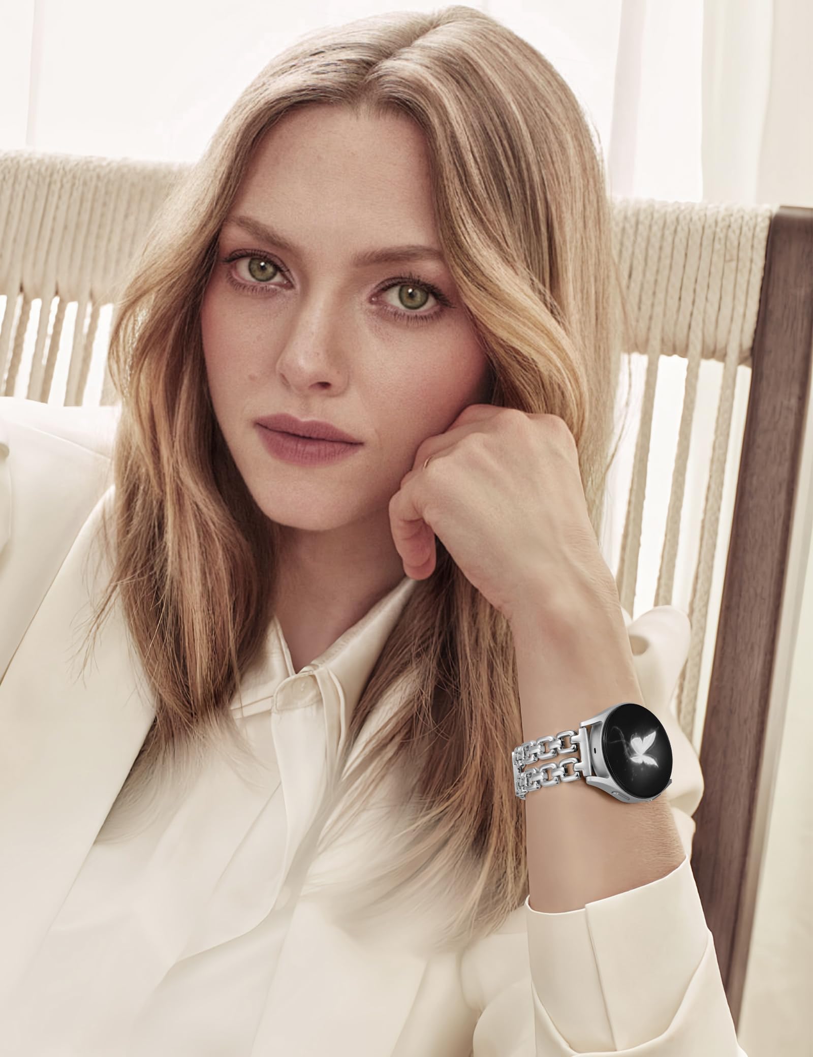 Wearlizer Bracelet en métal compatible avec Samsung Galaxy Watch 7 6 5 4 FE Active 2 40 mm 44 mm/6 4 Classic 43 mm 47 mm 42 mm 46 mm/Watch 5 Pro 45 mm, bracelet élégant en acier inoxydable de 20 mm