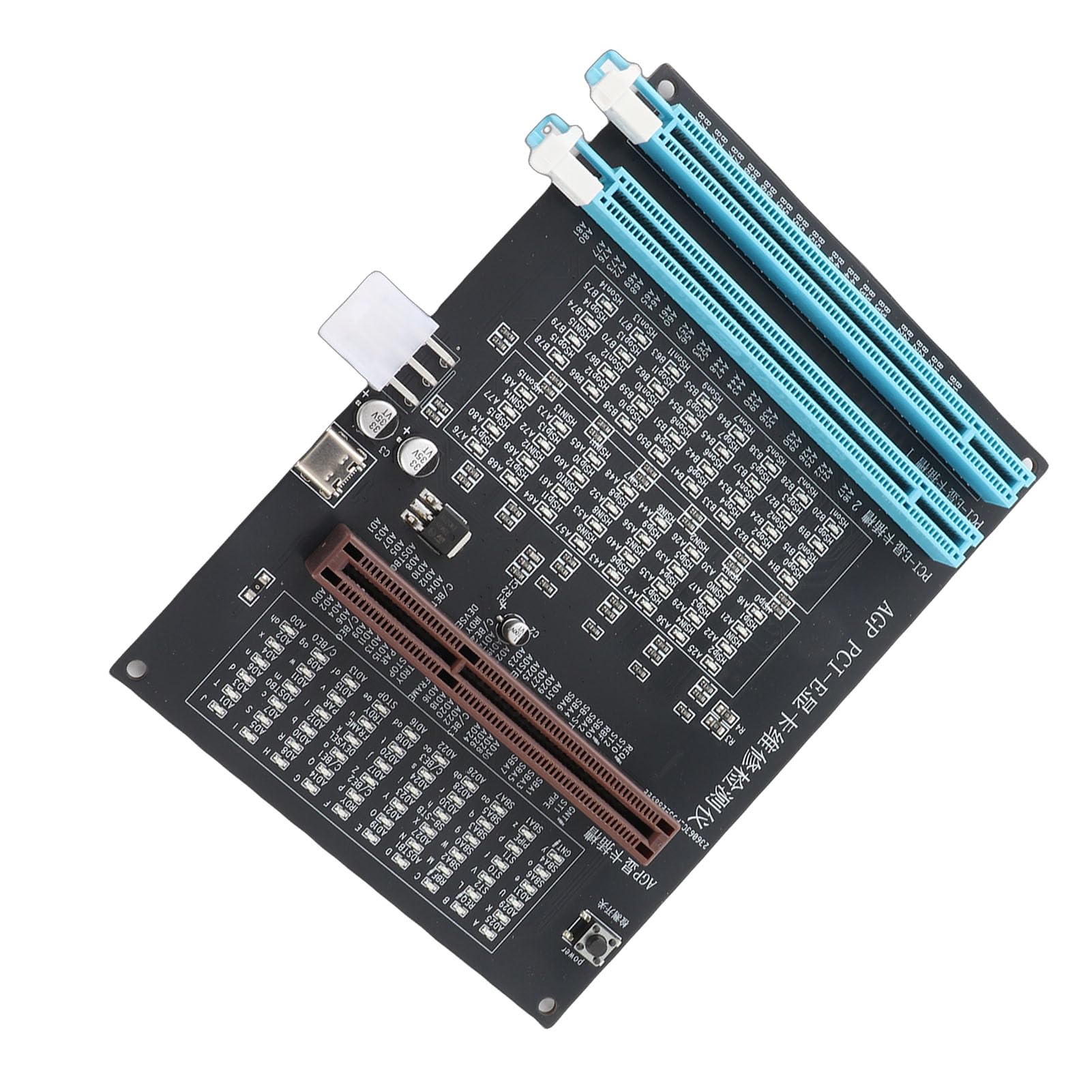 SIXRUN Tester GPU Tester per Schede Grafiche PCI AGP a Doppio Scopo con Indicatore Luminoso e Ingresso Alimentazione 12 V per Diagnosi Rapida dei Guasti, Test e Riparazione del Bus Dati