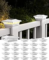 Vista 15 de T-SUN Luces Solares para Tapas de Postes Paquete de 6 para Postes de Vinilo/Madera de 4x4, Impermeables para Exteriores Blanco Cálido y Frío