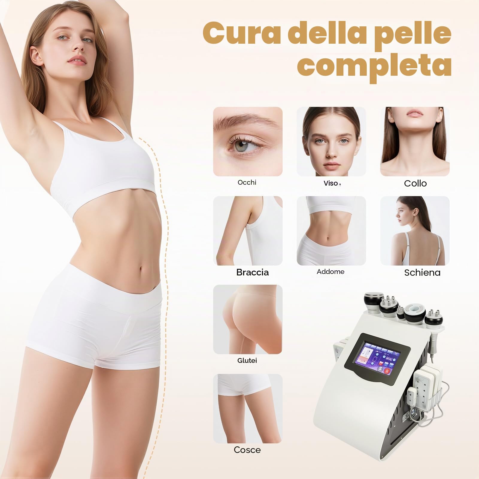 Liposuzione ultrasonica a radiofrequenza 40K, liposuzione laser cavitazionale, radiofrequenza a vuoto multipolare ad ultrasuoni, dimagrante 6 in 1