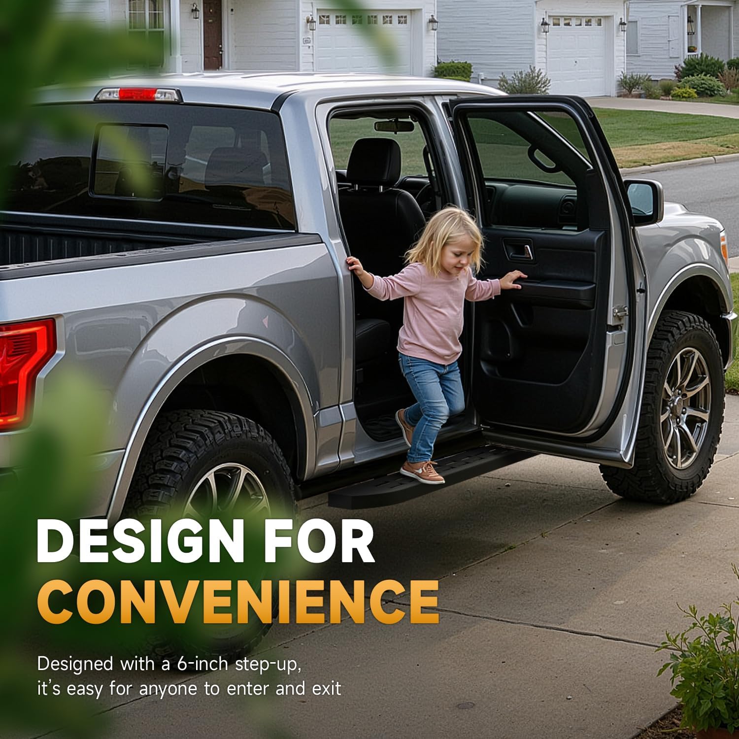 Crew Cab Running Boards Side Steps Compatible with 2019-2026 Chevy Silverado 1500,2020-2026 Silverado/Sierra 2500HD 3500HD Crew Cab,6 Inches Black Carbon Steel Pickup Nerf Bars