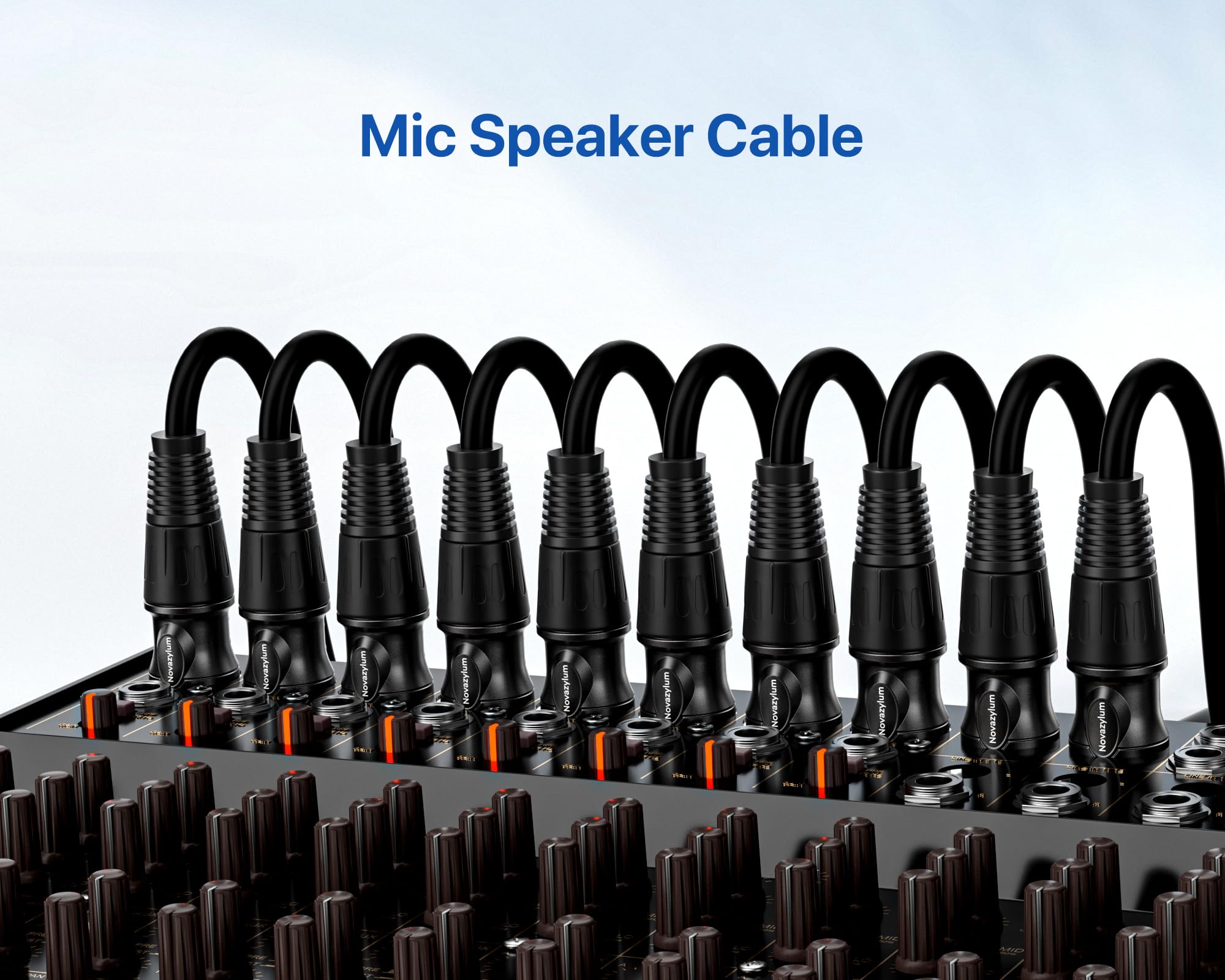 Cavi XLR da 0,8 m - Confezione da 10 cavi per microfono da maschio a femmina, con cavo bilanciato schermato XLR a 3 pin per altoparlanti e microfono