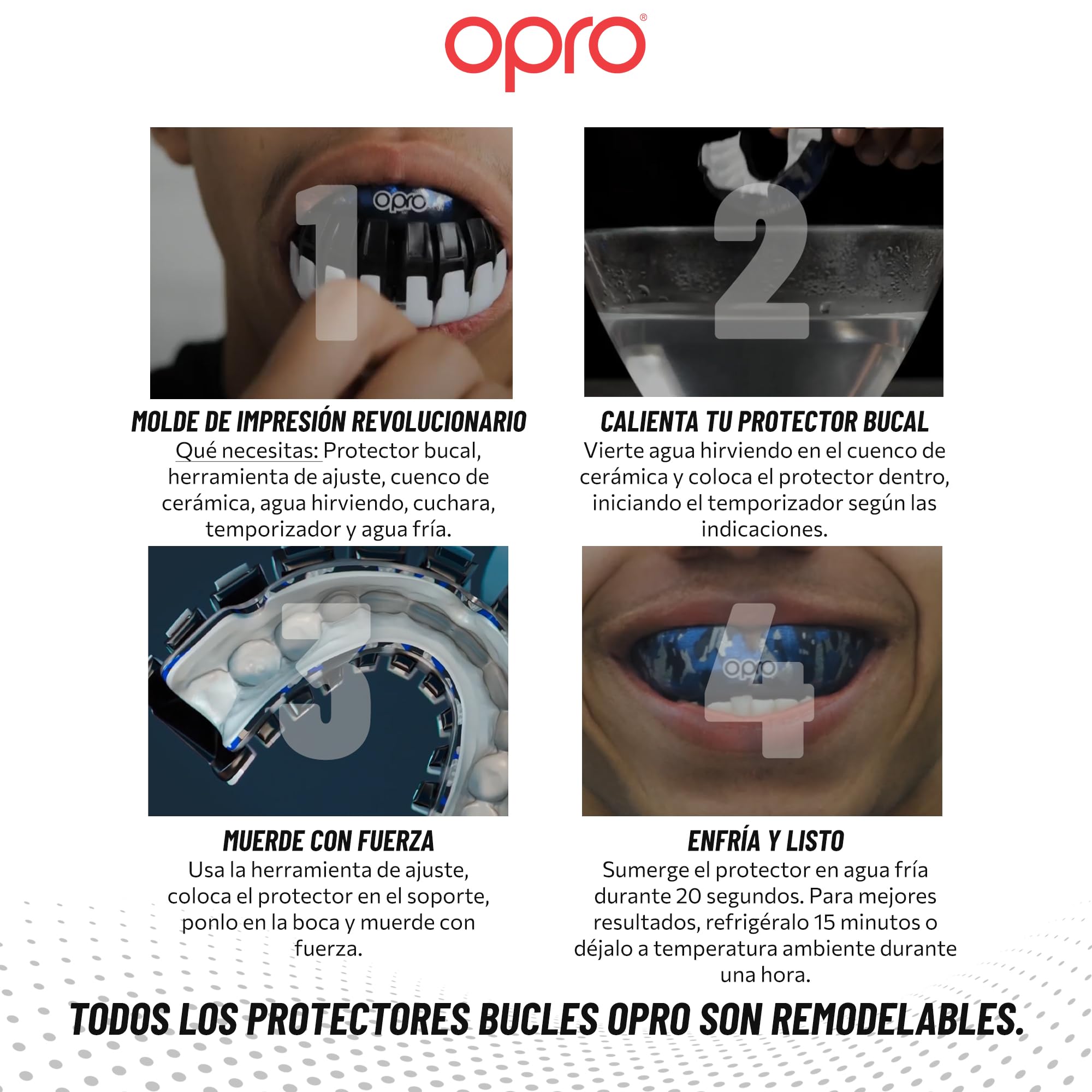 OPRO Protector Bucal Instant Custom-Fit para Brackets – Bucal para Boxeo, MMA, BJJ, Rugby y Hockey – Autoajustable – con Garantía Dental Incluida — view 5