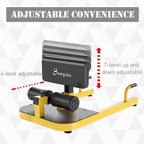 Miniatura 5 de Soozier 3-in-1 Padded Push Up Sit Up Deep Sissy Squat Machine Home Gym Fitness Equipment Amarillo,Negro -,https://www.amazon.com/dp/undefined