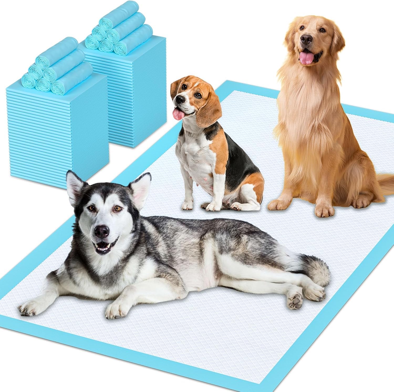 80x120 cm Tappetini Assorbenti Per Animali Domestici ,40 pz per l'addestramento di Cani e Grosso Cane,Design a 6 Strati a Prova di Perdite con Superficie ad Asciugatura Rapida(80x120 cm 40pezzi)