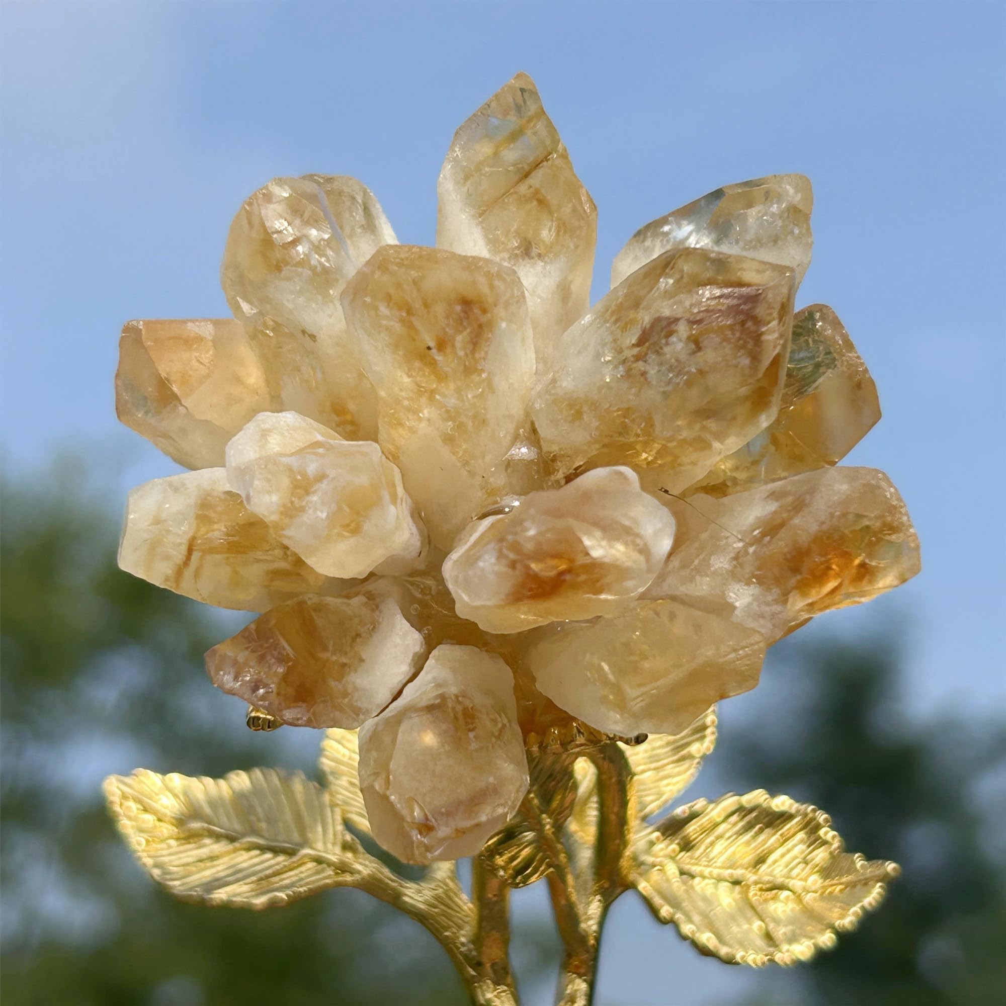 Amazon.co.jp: Xzyycyj 3.7インチ シトリンクリスタルツリー