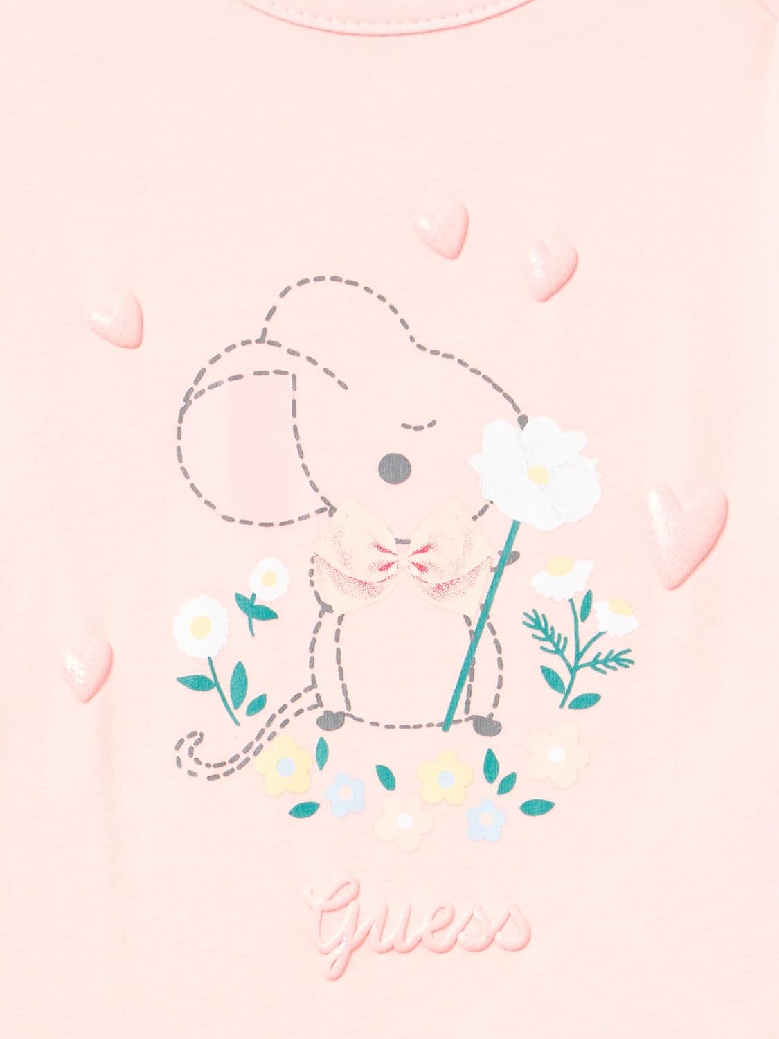GUESS Baby Girls' Short Sleeve Bodysuit, Sweatshirt and Pants 3 Piece Set