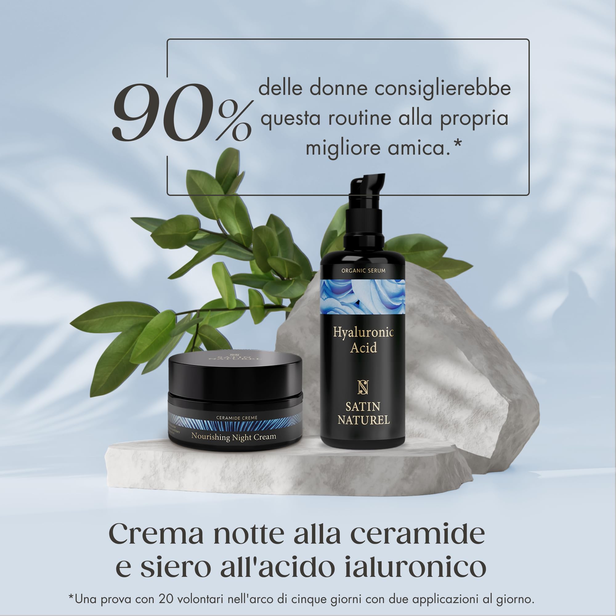 Satin Naturel Siero Acido Ialuronico ad Alta Efficacia 100 ml – Trattamento Viso Bio all’Acido Ialuronico – Siero Idratante Anti Age – Vegan – Idratazione 24 h – Cura del Viso per Donne e Uomini