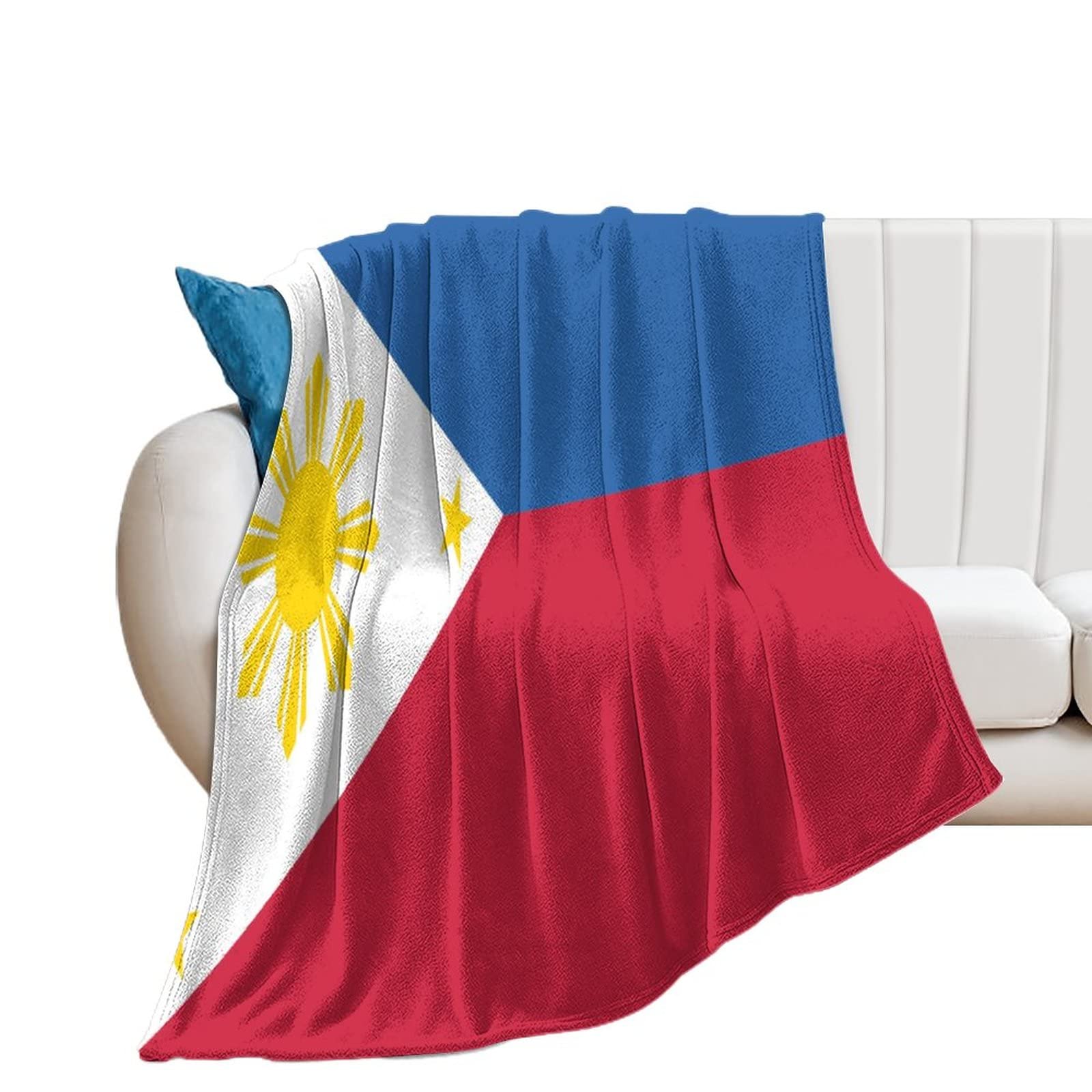 Couverture drapeau Philippines : plaid flanelle doux pour vos soirées télé