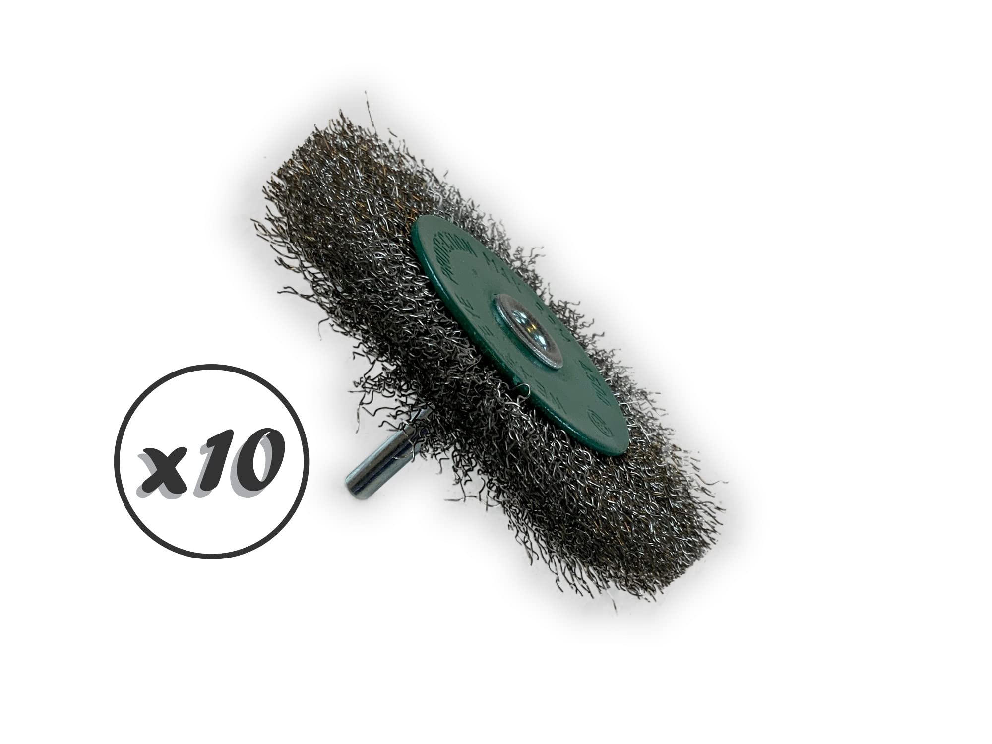 Kibros Lot 10 brosses circulaires tige Ø 100 mm inox dur 12 mm