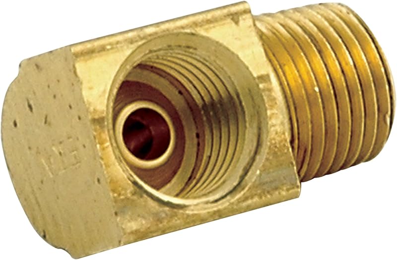 Adaptador de conexão de freio 90° Allstar Performance, 3/8-24 com flange invertida fêmea para 1/8 NPT macho, latão – conjunto com 4