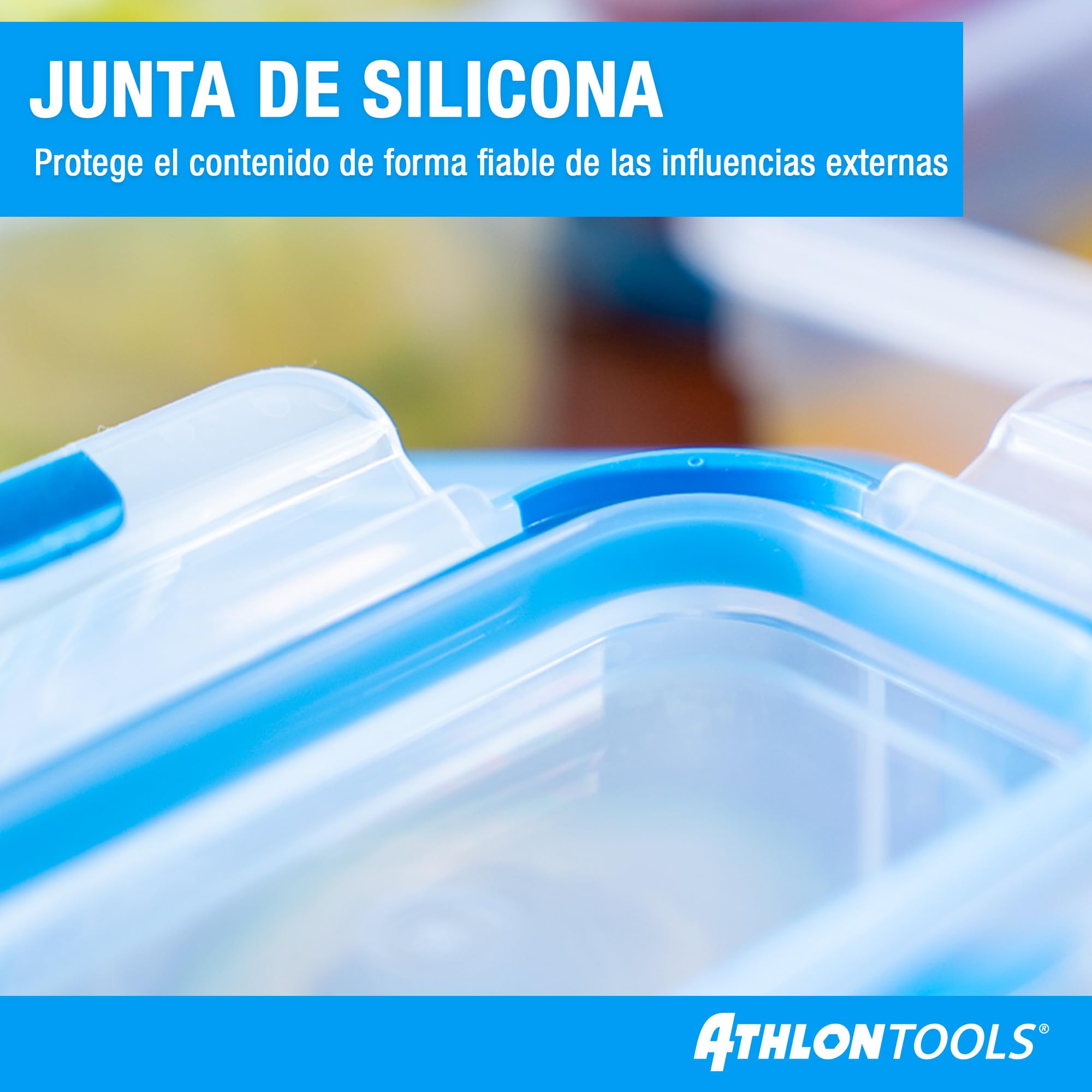 ATHLON TOOLS Juego de 2 recipientes herméticos de 5 l de calidad gastronómica, 100% herméticos y a prueba de fugas, de 40 a +100 grados, para todos los alimentos, sin BPA