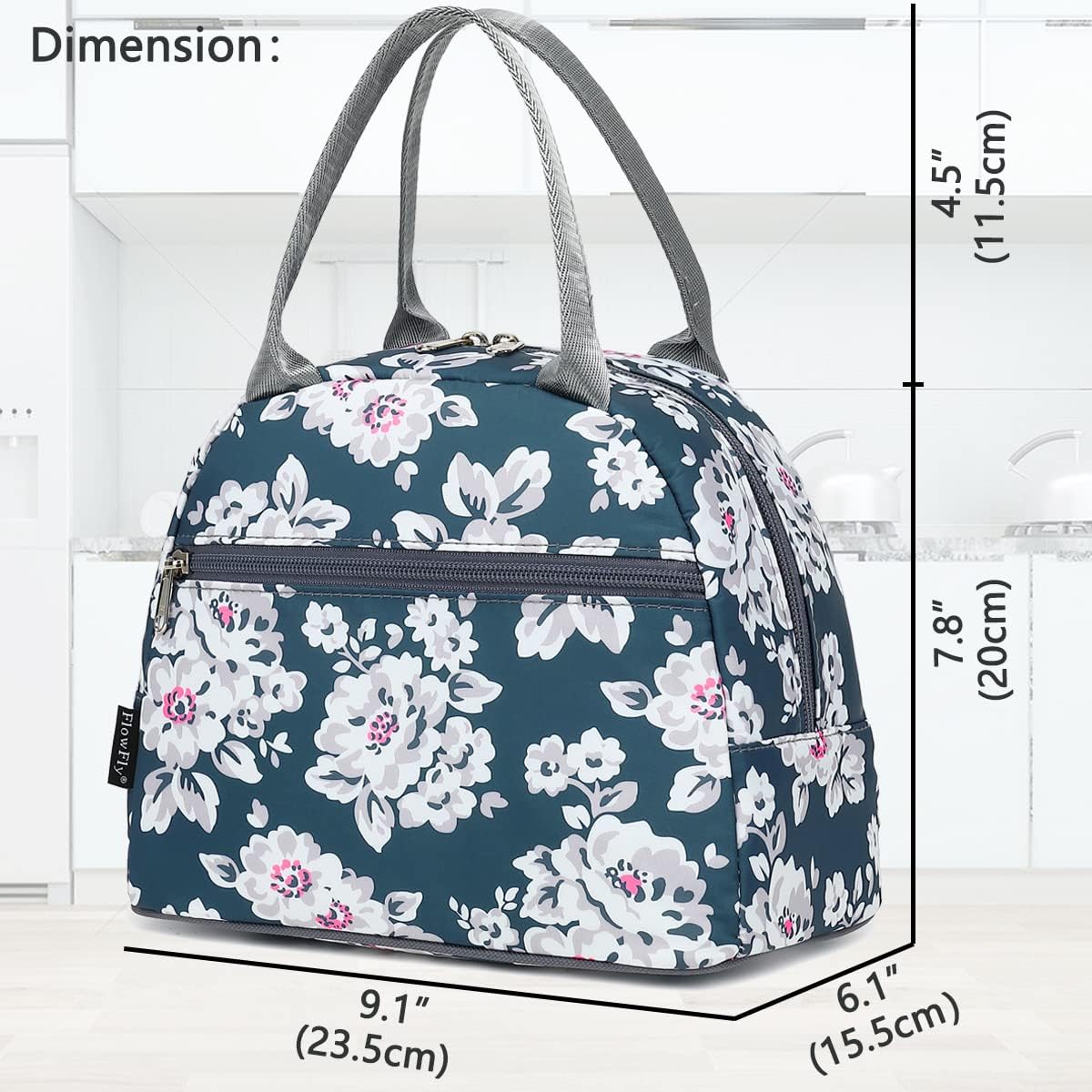 FlowFly Insulated Lunch Cooler Bag - Tote Bag Organizer for Women/Men, Plum - Image 3