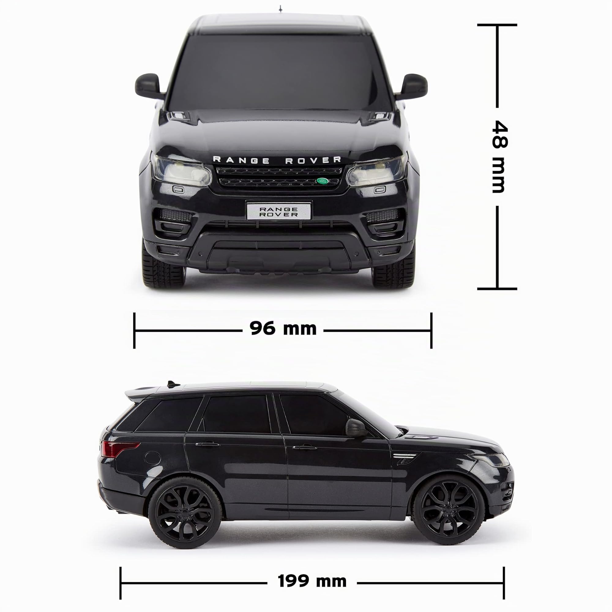 CMJ RC Range Rover Sport Luces LED de Rango de superdeportivo con Control Remoto, 2.4ghz. Carrera 10 Juntos - Range Rover Sport 1:24 (Negro)