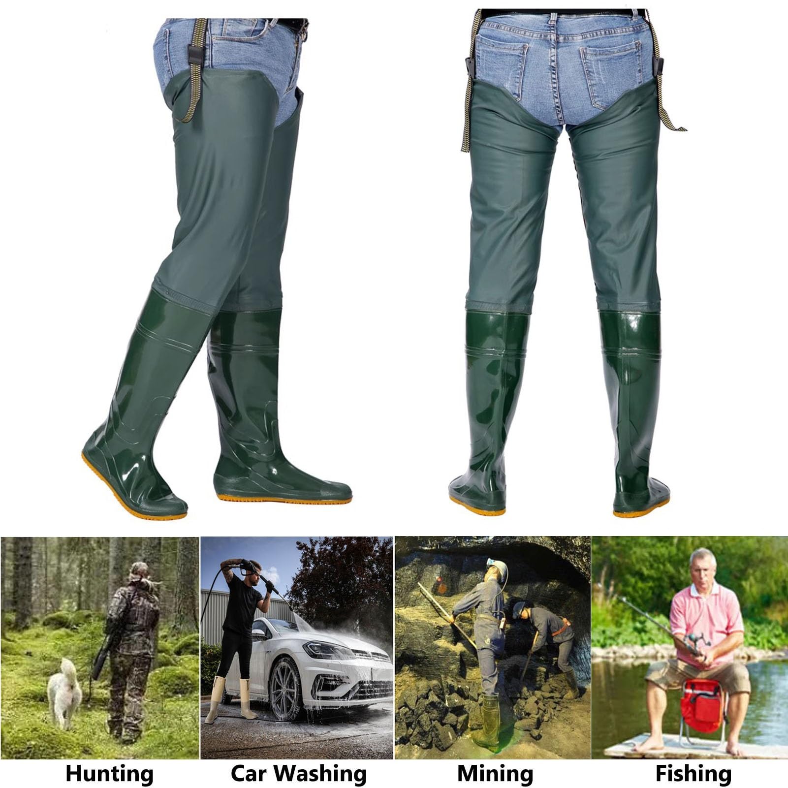Vadeadores Botas Botas De Pesca con Mosca para Hombres Y Mujeres, Ligeras Y Suaves, Impermeables, con Suela con Tacos para Pescar En El Barro del Estanque