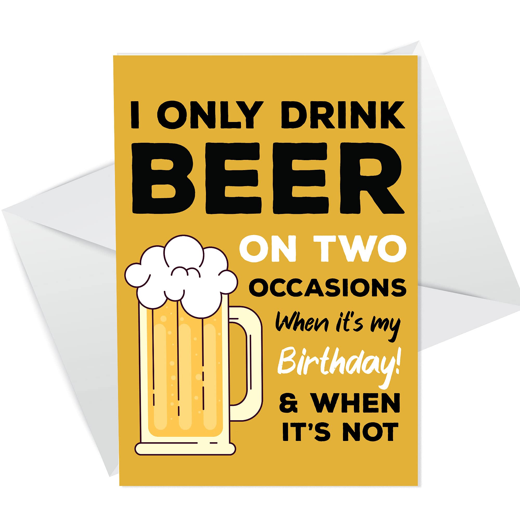 RED OCEAN Beer Birthday Card Funny Birthday Card For Him Dad Brother Uncle Friend Pub Beer Garden