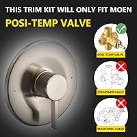 Vista 2 de Kit de molduras de ducha y bañera, compatible con válvula Moen Posi-Temp, níquel cepillado