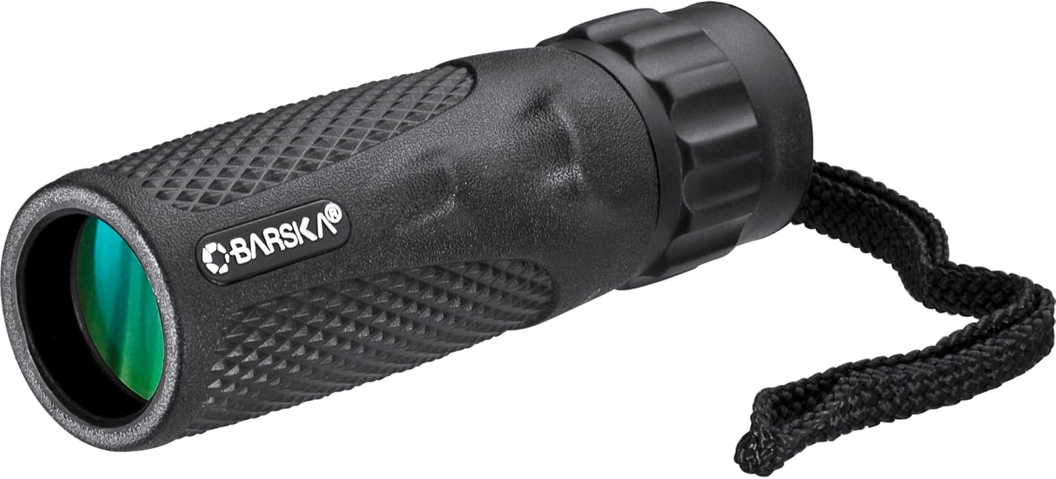 Barska Blackhawk Waterproof Monocular – Compact, Fogproof, Multi-Coated Optics, Slip-Resistant Grip for Birding, Hiking, Sports, Concerts & Outdoor Use