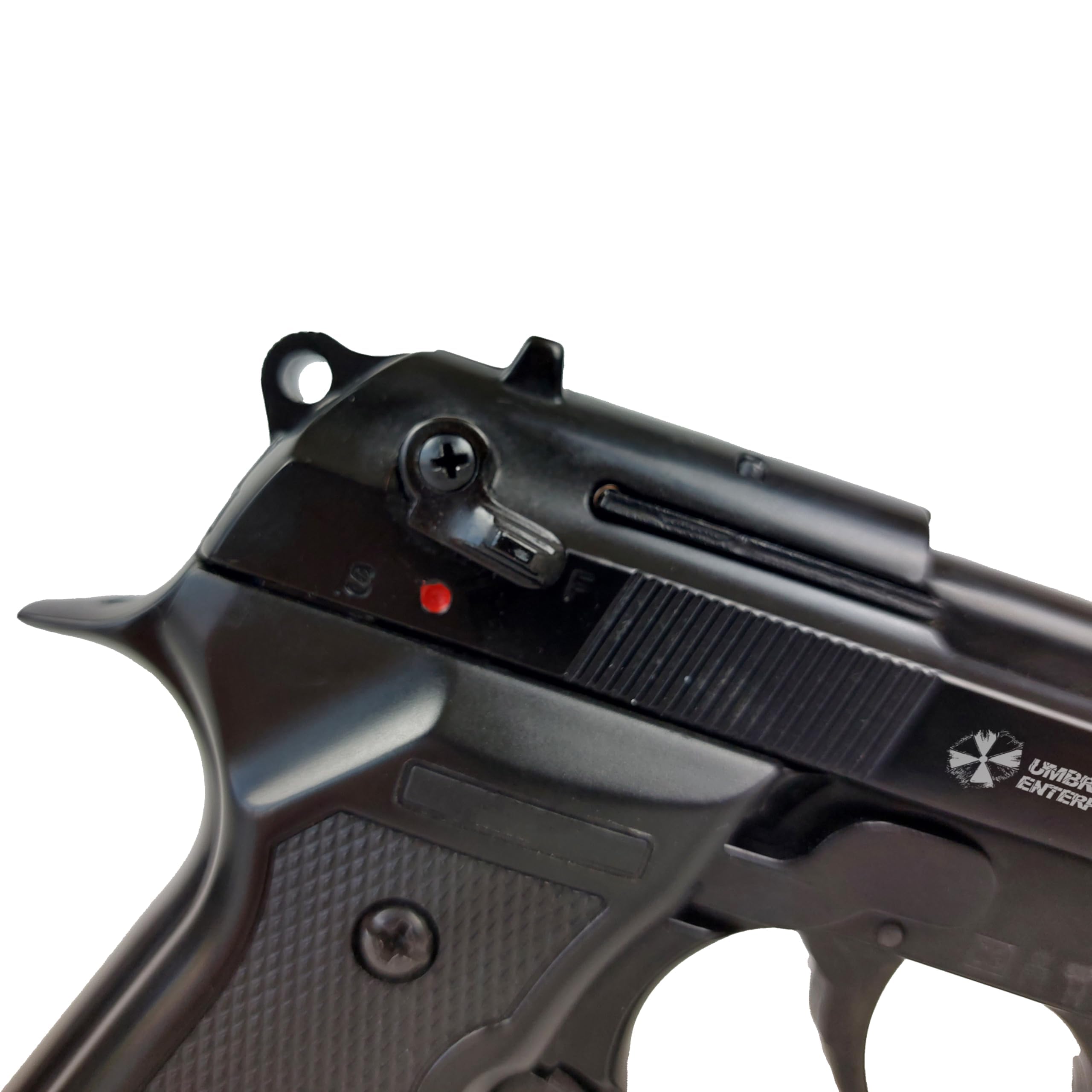 Pistola a Salve Mod. 92 Top Firing 9 mm, Segnalatore Acustico Scacciacani/Addestramento, Nera - Kit con Olio Ballistol incluso